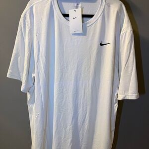 Nike Men's Classic White Tee with Black Logo